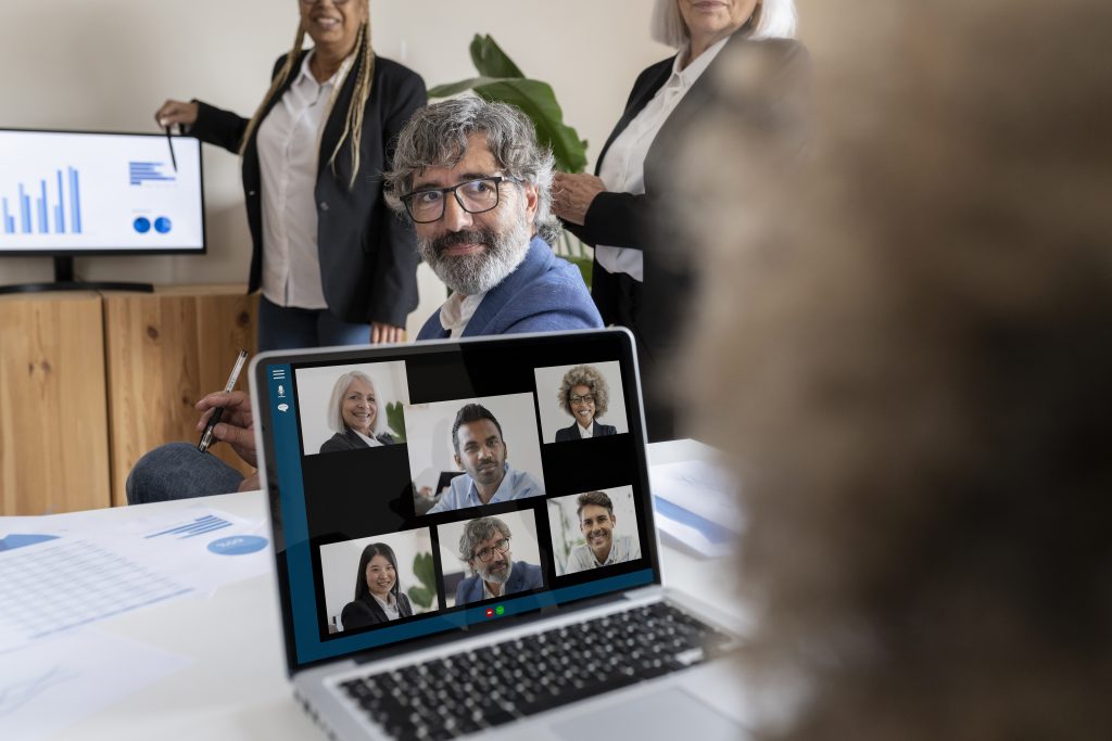 office coworkers make video call meeting busines 2025 02 22 16 19 45 utc